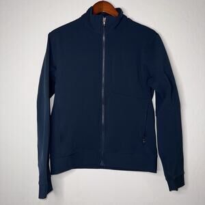 Lululemon Men's Full Zip Sojourn Jacket Blue Warpstreme Track Size Medium